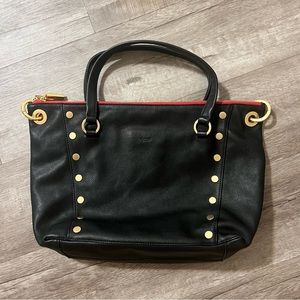 HAMMITT Daniel Large Black/Brushed Gold Red Zip